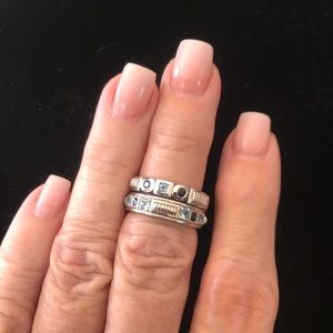 Judith Ripka Sterling Stack Rings Size 5.5